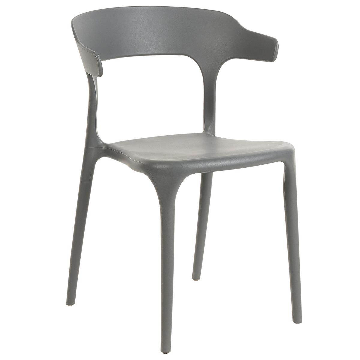 GARTENSTÜHLE 8er-Set Kunststoff grau Gubbio - Grau, Kunststoff (50/76/49cm) - Beliani
