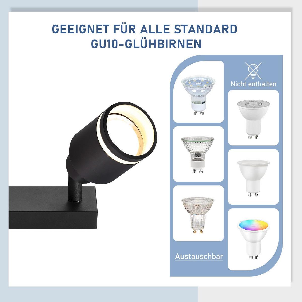 DECKENSTRAHLER Oeynhausen 6-flammig 83/5/15.7 cm - Schwarz, Metall (83/5/15.7cm) - Nettlife