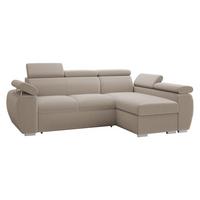ECKSOFA Boston Mini, Seite: Rechts - 2R+LC - Chromfarben/Naturfarben, Holz/Textil (255/170cm) - MIRJAN24
