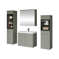 BADMÖBEL-SET Madrit II - Silberfarben/Mintgrün, Holzwerkstoff/Kunststoff (132/132/30cm) - MIRJAN24