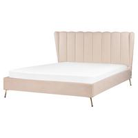 POLSTERBETT 160/200cm Beige Miribel - Beige, Textil (160/200cm) - Beliani