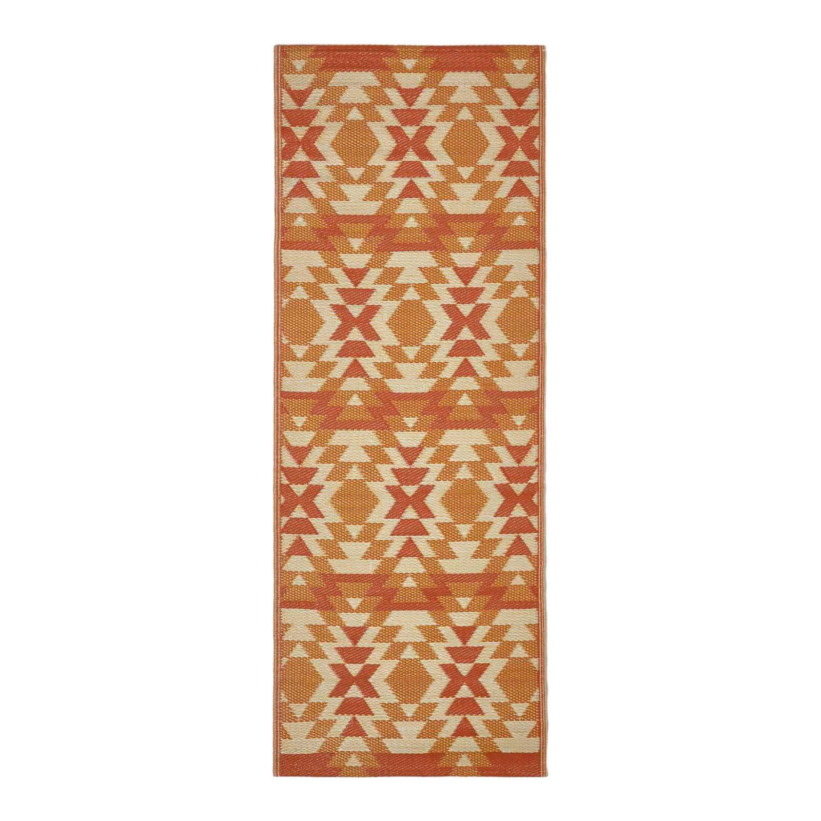 OUTDOORTEPPICH-LÄUFER Anya, Ethno-Muster 75/200 cm - Orange, Kunststoff (75/200cm) - Homescapes