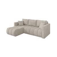 ECKSOFA mit Schlaffunktion Ottomane Links GARD-L 226x146x85 Creme Cord - Ecru/Creme, Holzwerkstoff/Kunststoff (226/146cm) - ALTDECOR