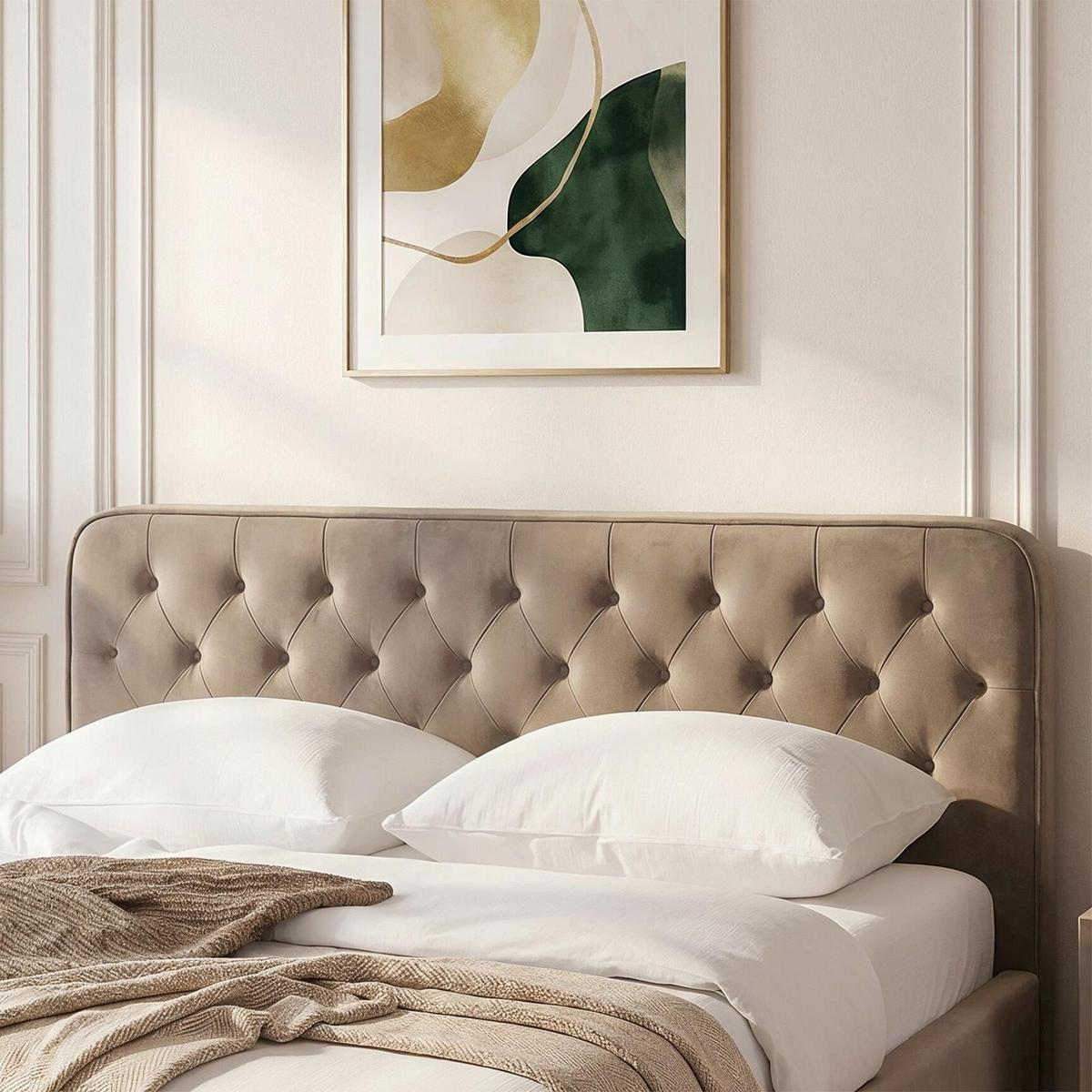 POLSTERBETT GLAMOUR 140x200 cm beige - Beige, Textil (140/200cm) - CARO-Möbel