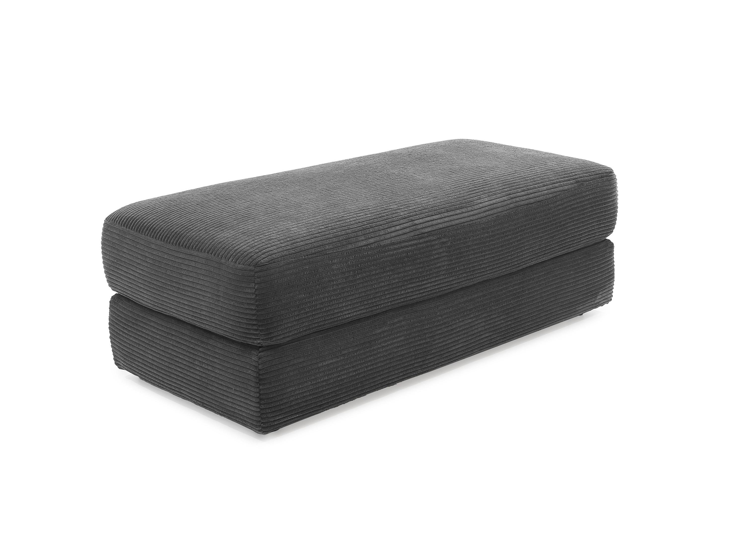 POLSTERHOCKER Federkern B124/T60/H40 cm Cord-Bezug Dunkelgrau / 15255 - Dunkelgrau/Schwarz, Kunststoff/Textil (124/40/60cm) - luma-home