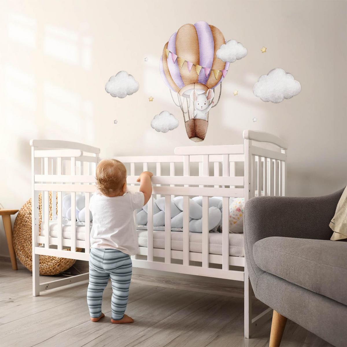 WANDAUFKLEBER 60x70cm - Ballonfahrt - Multicolor, Kunststoff (60/70/0.1cm) - Wallfluent