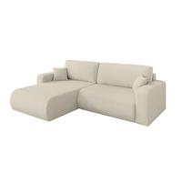 ECKSOFA mit Schlaffunktion Ottomane Links BERY-L 276x193x88 Beige Bouclé - Sandfarben/Beige, Holzwerkstoff/Kunststoff (276/193cm) - ALTDECOR