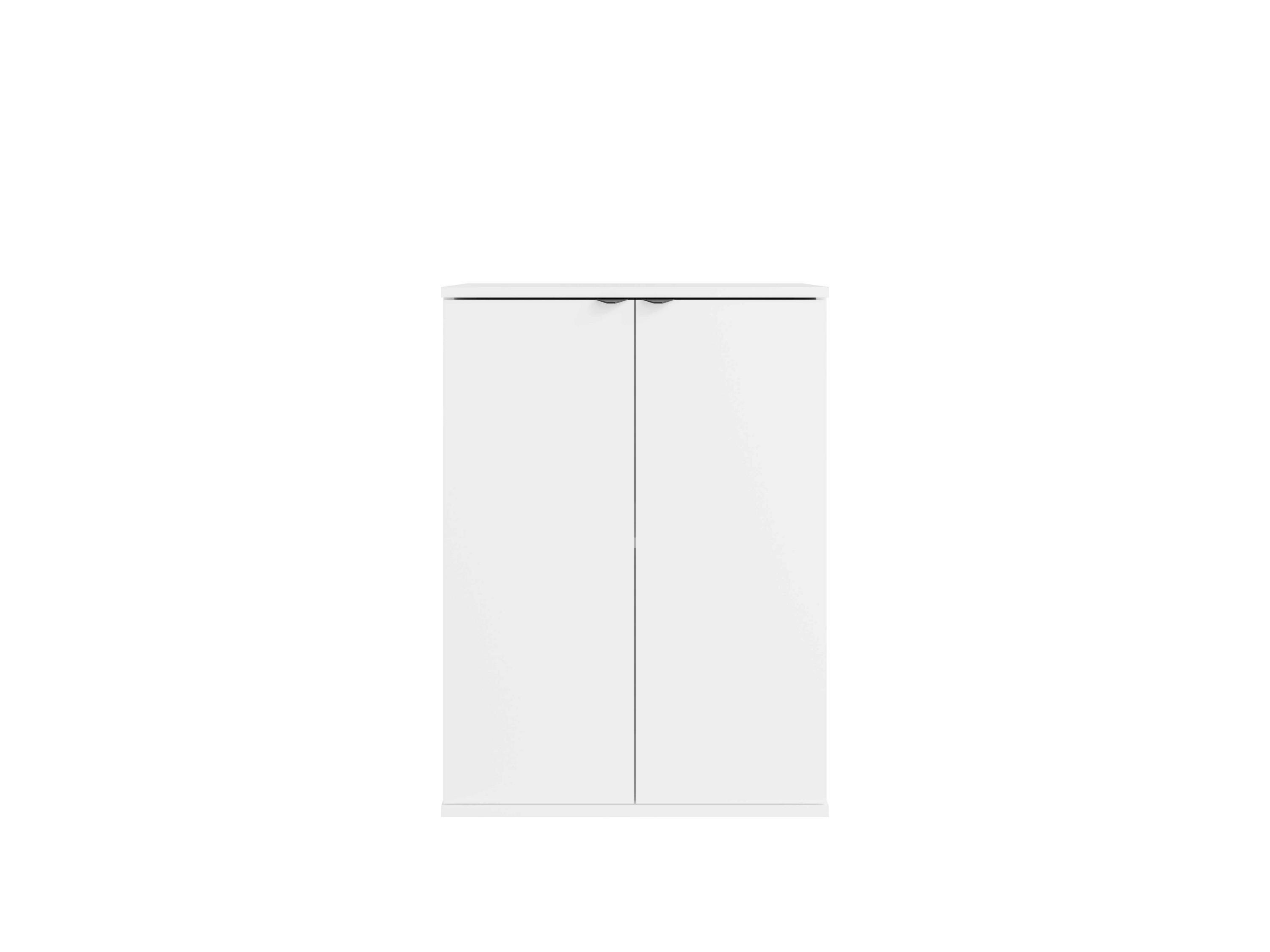 KOMMODE METRIX 60/82,5/35cm mit Schubladen 2 Türen Weiß - Weiß, Holzwerkstoff (60/82.5/35cm) - MASSENO