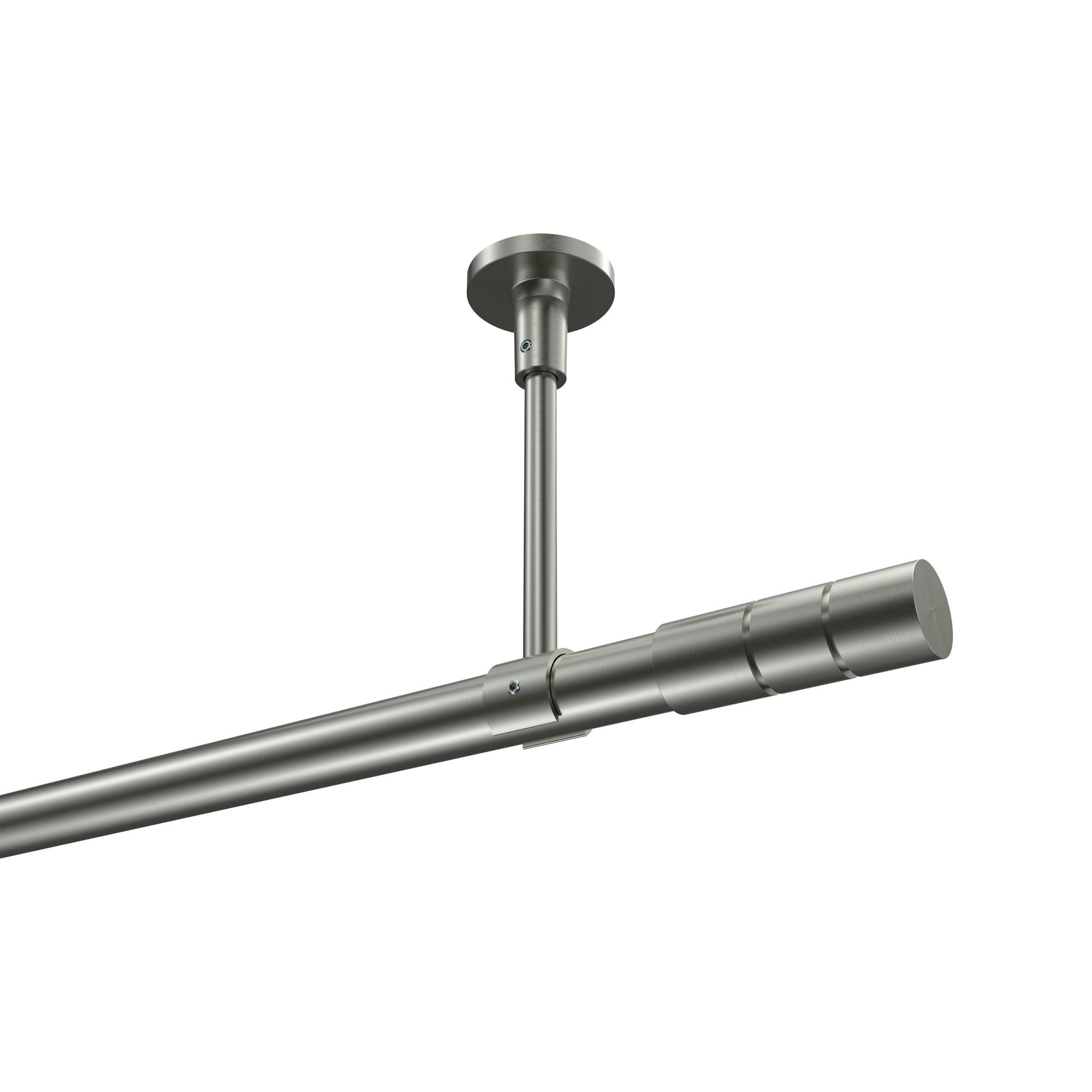 GARDINENSTANGE Sonette Elanto 420 cm (geteilt in 3 x 140 cm), 1-läufig, 20 mm Ø Edelstahl-Optik - Edelstahlfarben, Metall (420cm) - INTERDECO