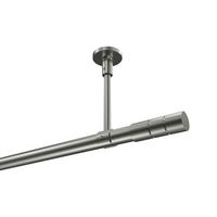 GARDINENSTANGE Sonette Elanto 420 cm (geteilt in 3 x 140 cm), 1-läufig, 20 mm Ø Edelstahl-Optik - Edelstahlfarben, Metall (420cm) - INTERDECO
