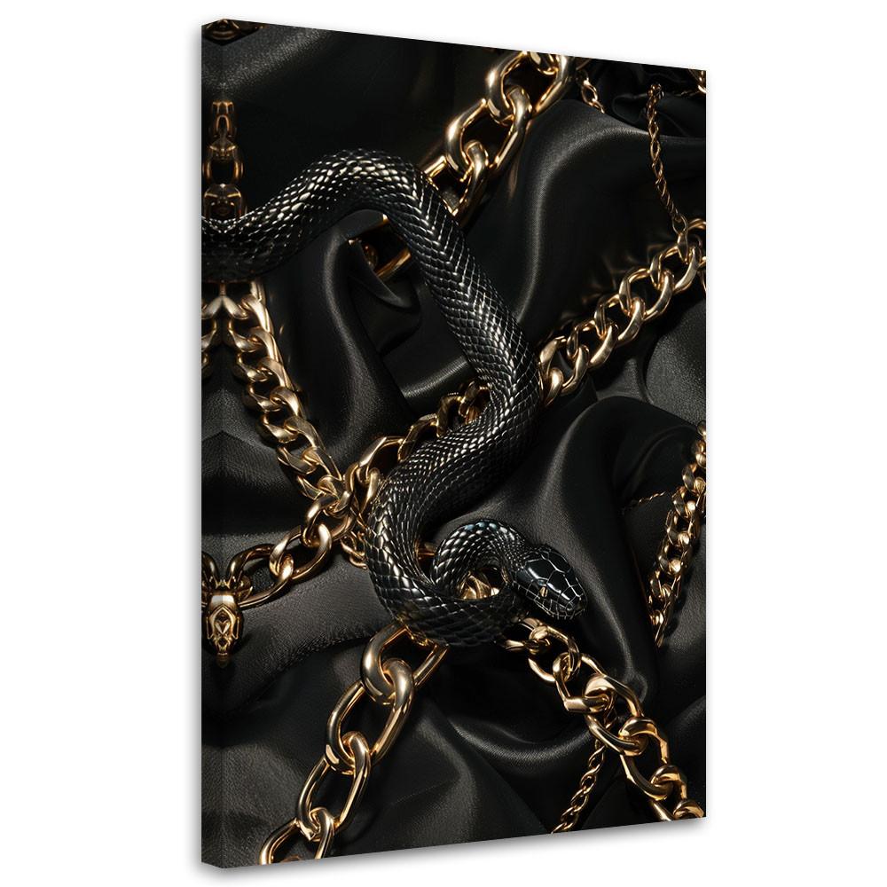 LEINWANDBILD Glamour-Schlange 70x100cm - Schwarz, Textil (70/100cm) - Feeby