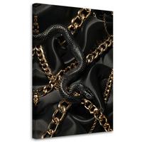 LEINWANDBILD Glamour-Schlange 70x100cm - Schwarz, Textil (70/100cm) - Feeby