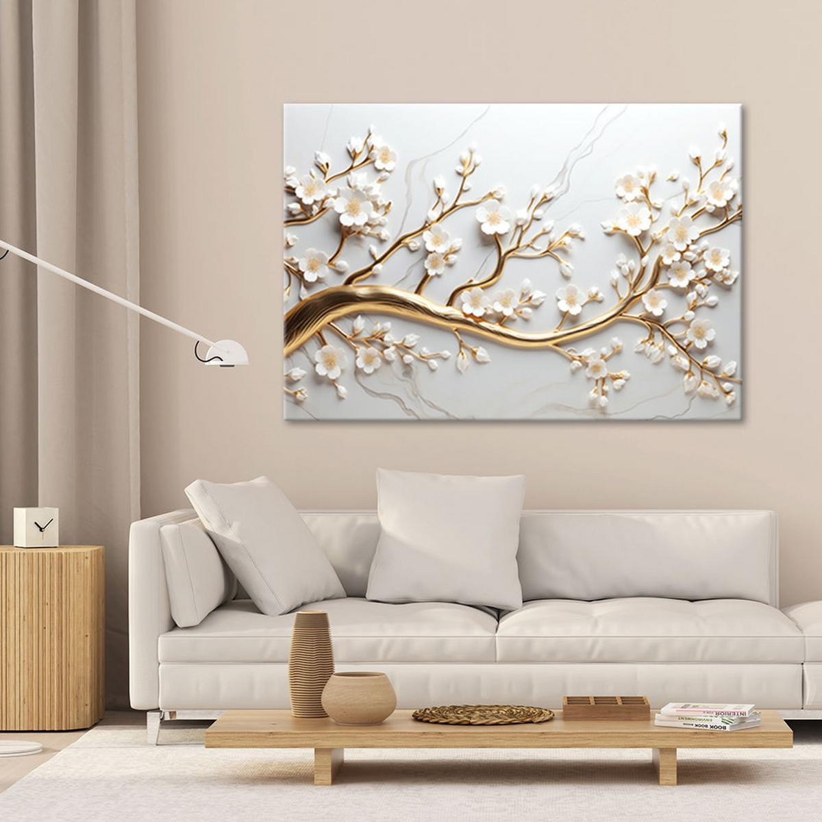 KUNSTDRUCK Gold 100/70 cm - Goldfarben, Textil (100/70cm) - KUNSTLOFT
