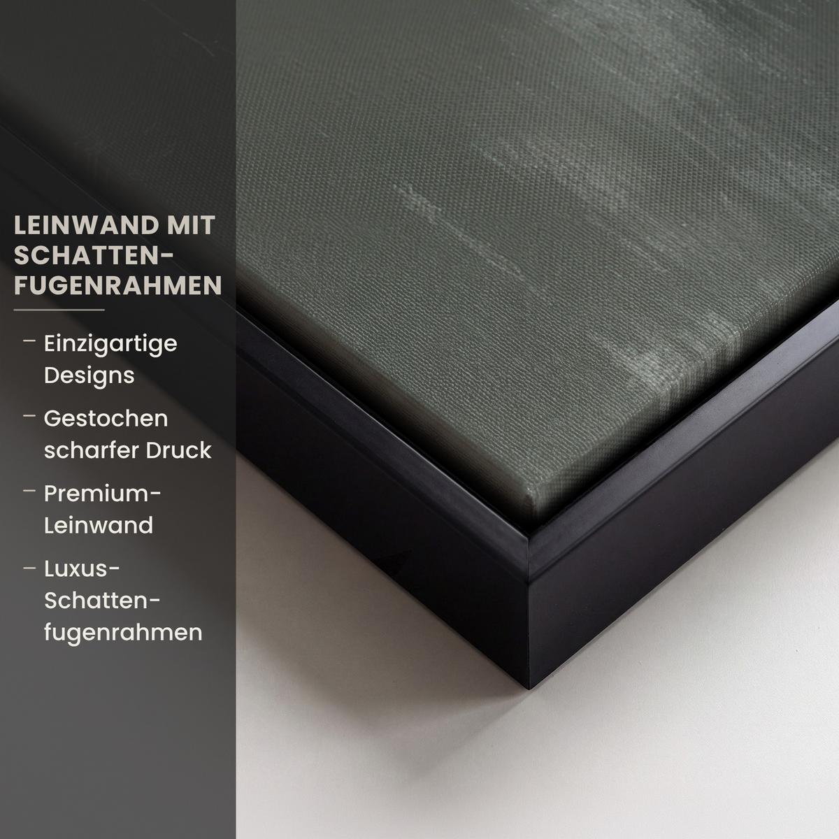 LEINWAND Bilder mit Rahmen - Wabi sabi - Beige - Pflanze - 50x50 - Sandfarben, Textil (50/50cm) - MuchoWow