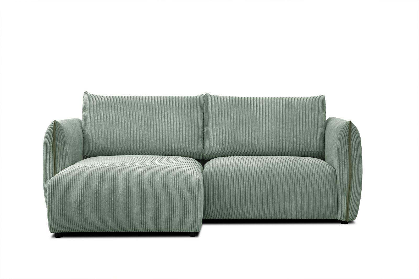 ECKSOFA TAUER 3-Sitzer, mintgrün - Schwarz/Mintgrün, Holzwerkstoff/Kunststoff (173/206cm) - Wozimo