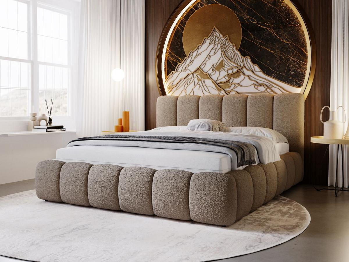 POLSTERBETT Cloud 140x200 Bouclé-Stoff Braun - Braun, Textil (140/200cm) - Graingold