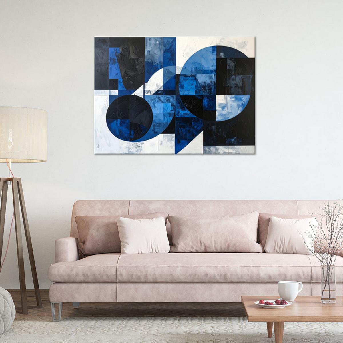 LEINWANDBILD 3D und geometrisch 45x30cm - Blau, Textil (45/30cm) - Feeby