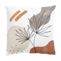 KISSENBEZUG Fächerpalme Lineart und Terracotta Farben 40/40 cm - Grau, Textil (40/40cm) - Bilderwelten