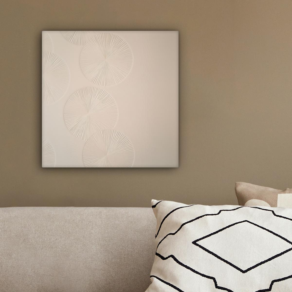 LEINWANDBILD Japandi - Beige - Modern Deko Wohnzimmer 20x20 cm - Ecru, Textil (20/20cm) - MuchoWow
