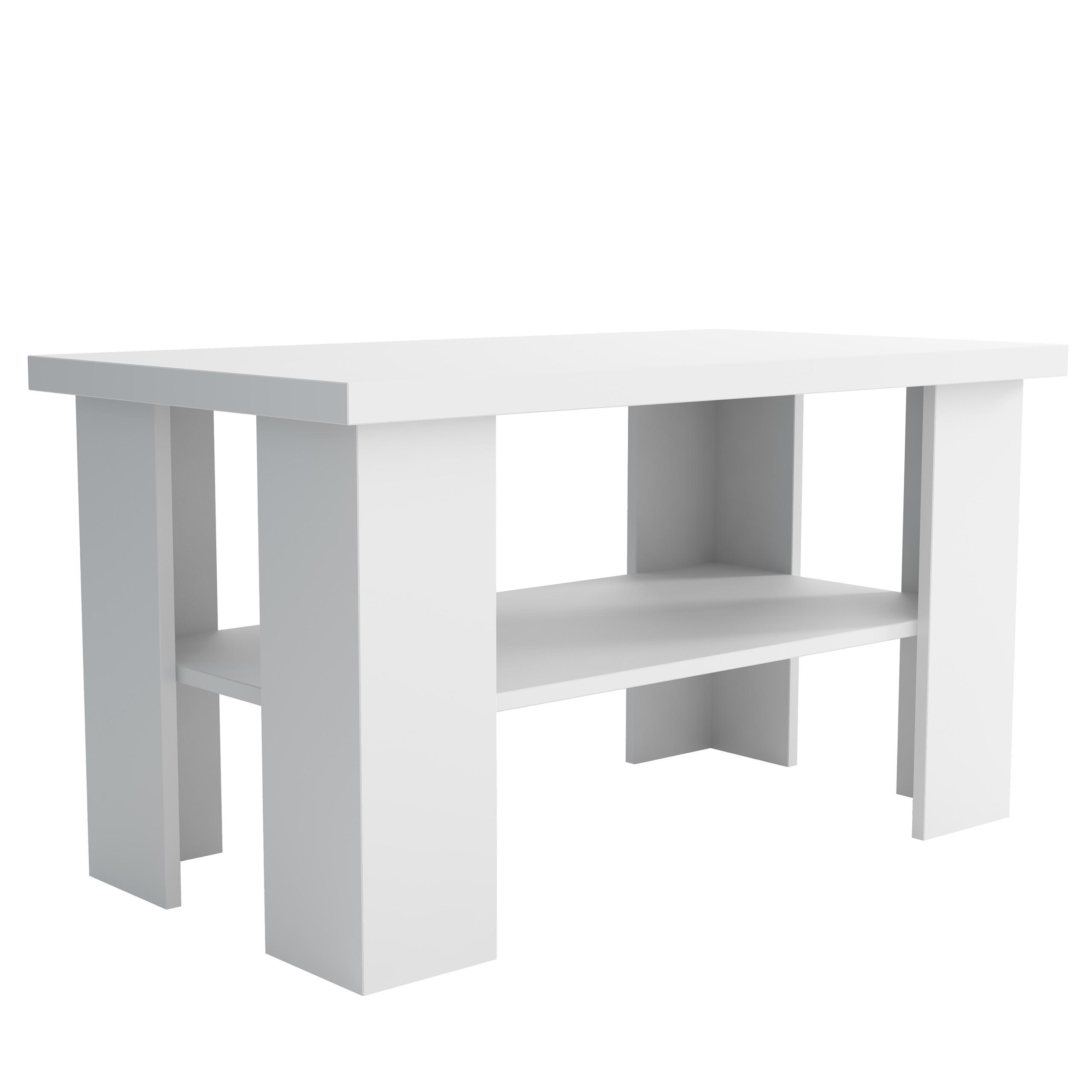 COUCHTISCH LAURA 90/50/45 cm Weiß - Weiß, Holzwerkstoff (45/90/50cm) - MASSENO