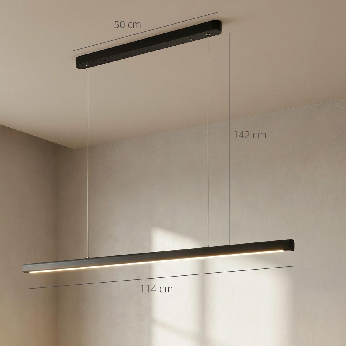 PENDELLEUCHTE Stahl PC Schwarz - Schwarz, Metall (114/3.8/150cm) - HOMCOM