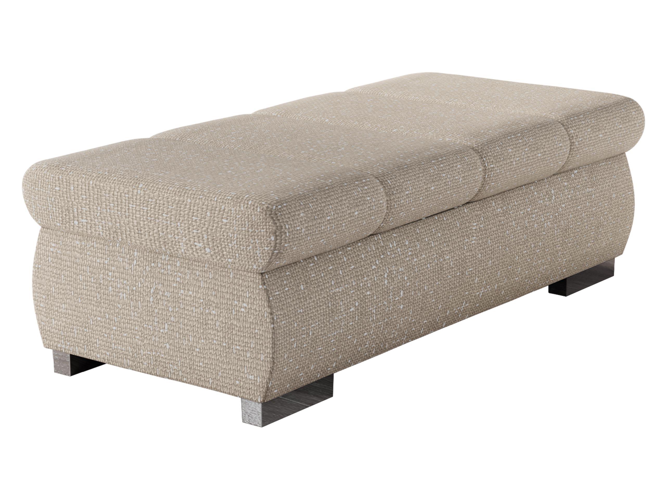 POLSTERHOCKER Bangkok Groß - Silberfarben/Mokka, Holz/Kunststoff (120/39/60cm) - MIRJAN24
