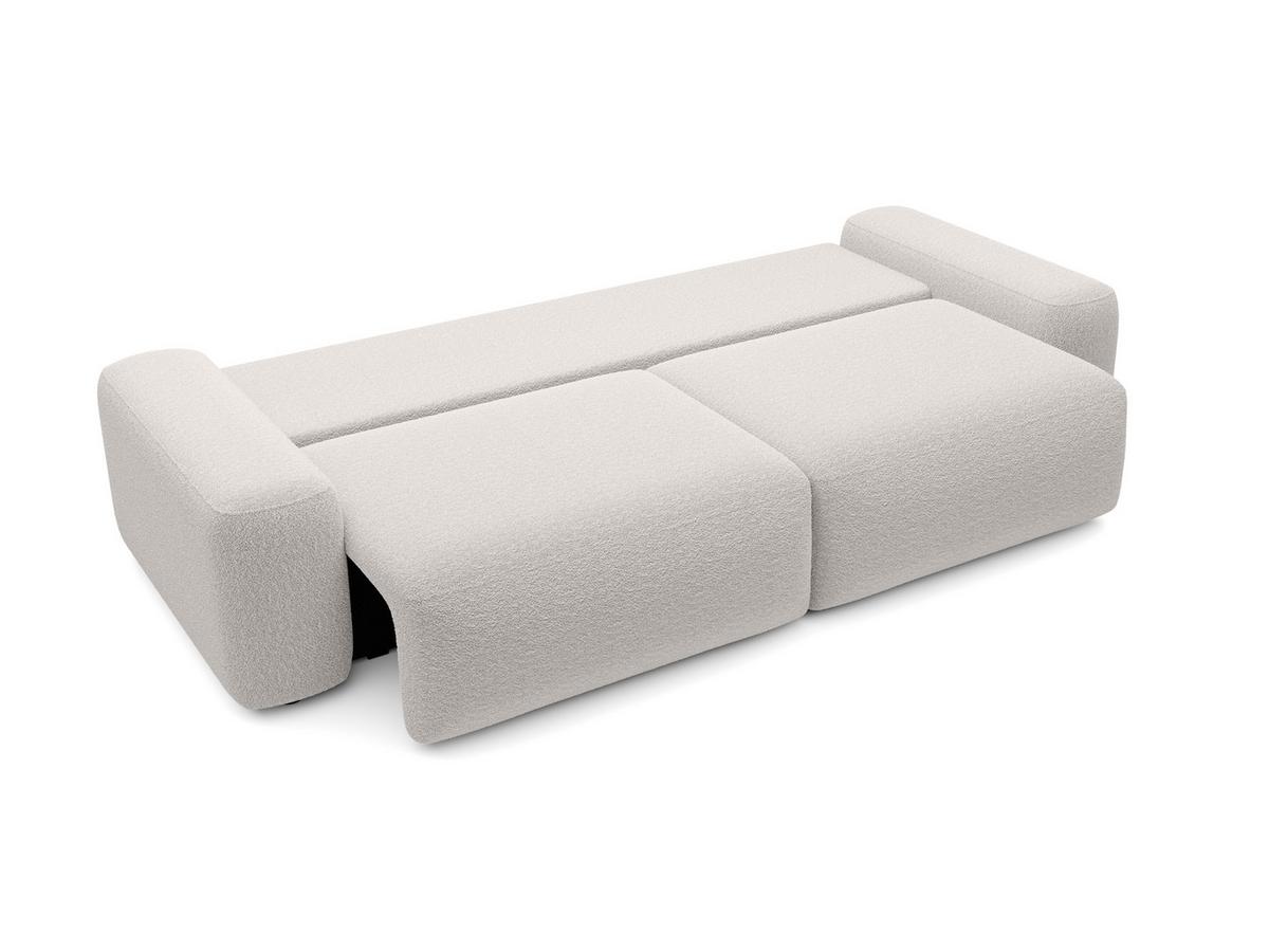 BETTSOFA RUOTA Grau Bucle-Stoff mit Schlaffunktion - Grau, Textil (105/87/257cm) - MASSENO