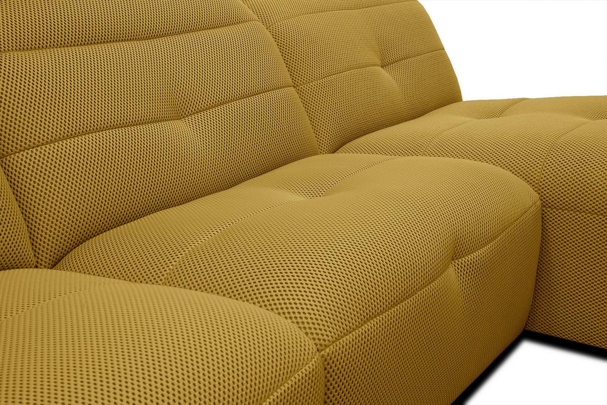 ECKSOFA TRENTO 4-Sitzer, gelb - Gelb/Schwarz, Holzwerkstoff/Kunststoff (262/165cm) - Wozimo