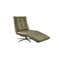 RELAXLIEGE LETICIA Grün Leder Drehbar (360°), Relaxfunktion - Schwarz/Olivgrün, Leder/Metall (82/115/156cm) - KAWOLA