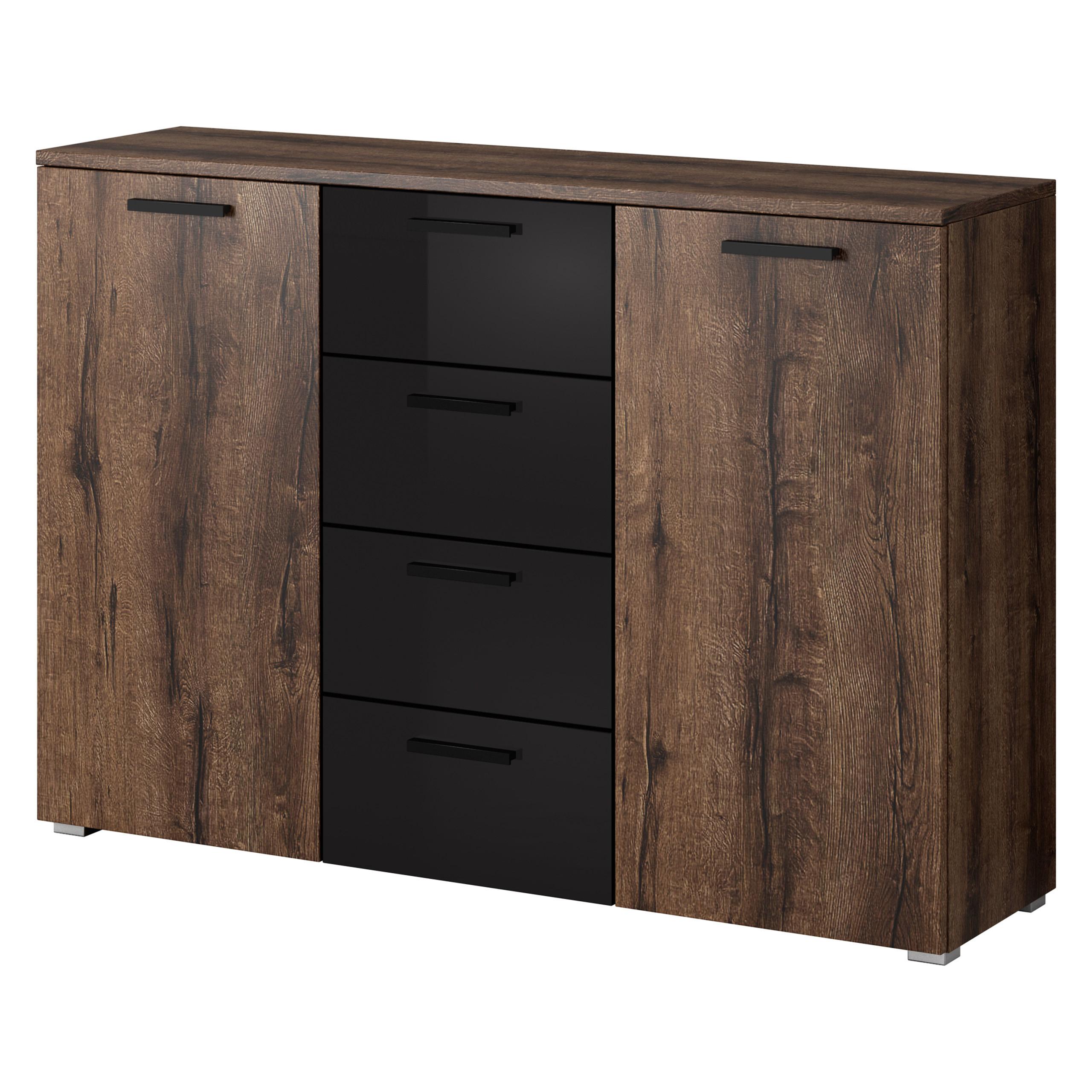 SIDEBOARD COSMICO 132/93/38 cm mit 4 Schubladen und 2 Türen Braun - Braun, Holzwerkstoff (132/93/38cm) - MASSENO