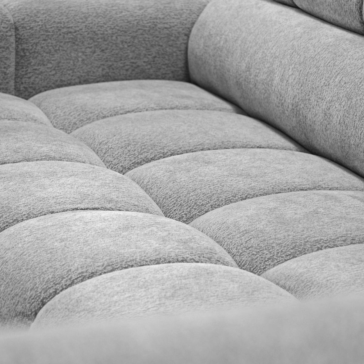 ECKSCHLAFSOFA Vinni Hellgrau, Chenille-Stoff, links - Hellgrau, Textil (265/205cm) - Beautysofa