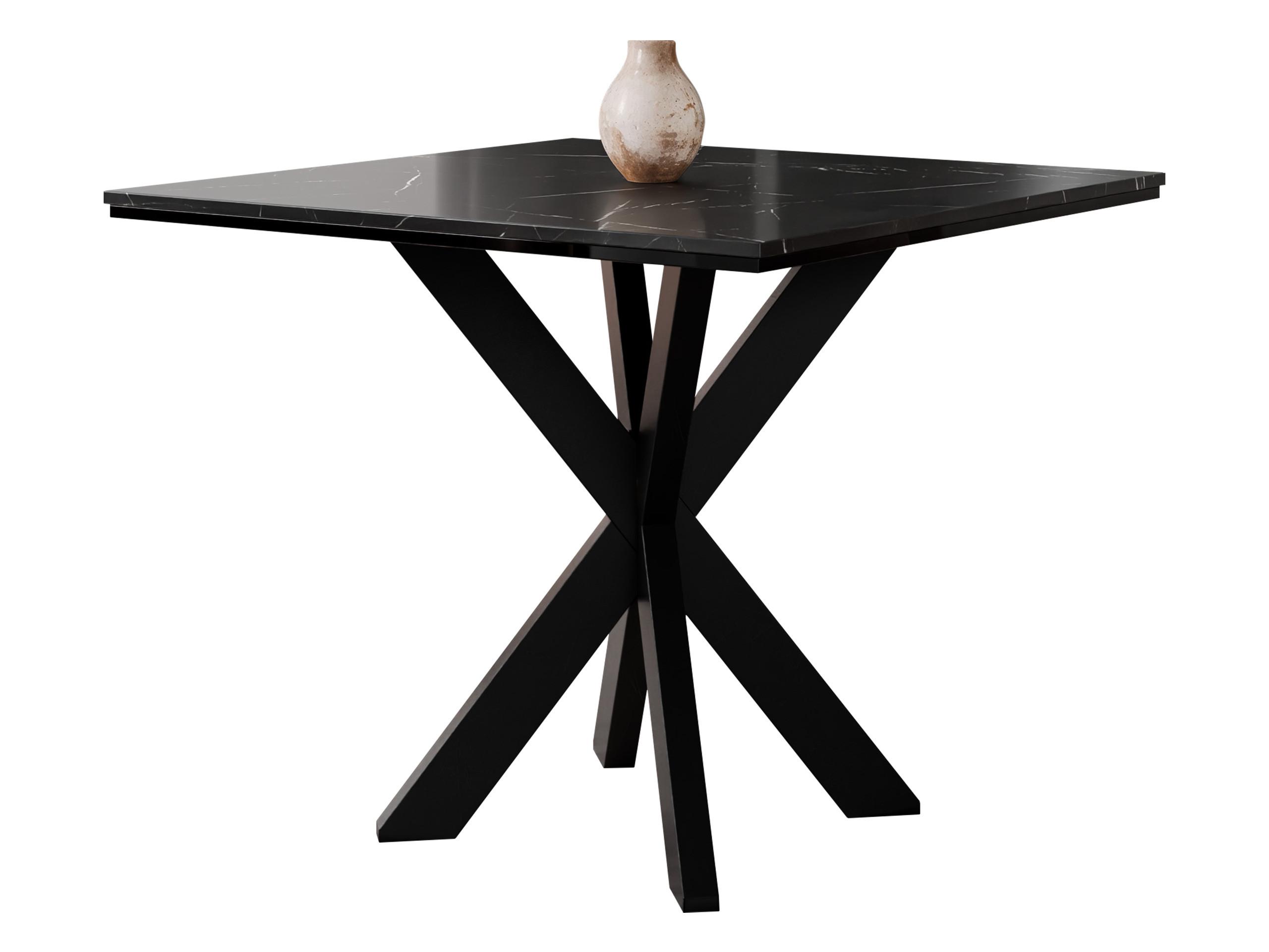 ESSTISCH Paro - Schwarz, Holzwerkstoff/Metall (90/90/74cm) - MIRJAN24