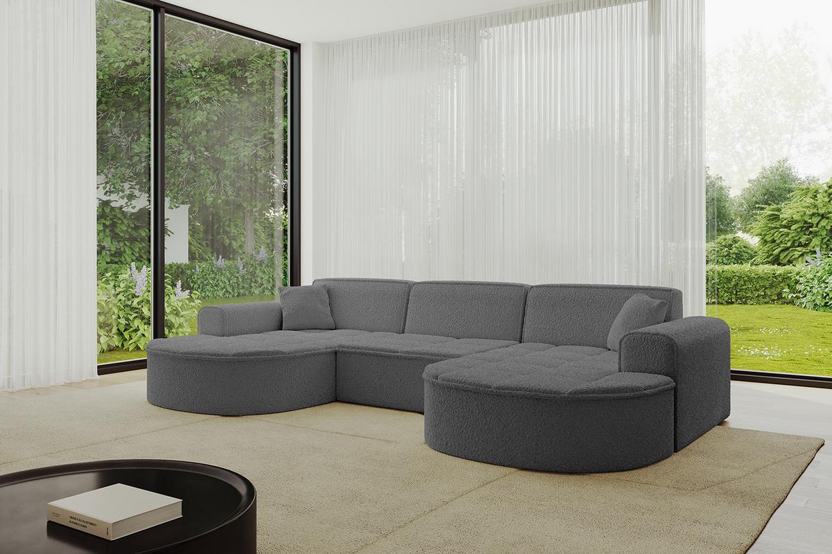 WOHNLANDSCHAFT TARO-U1 - 303x171x79,5 cm Grau - Grau, Holzwerkstoff/Textil (303/79.5/171cm) - ALTDECOR
