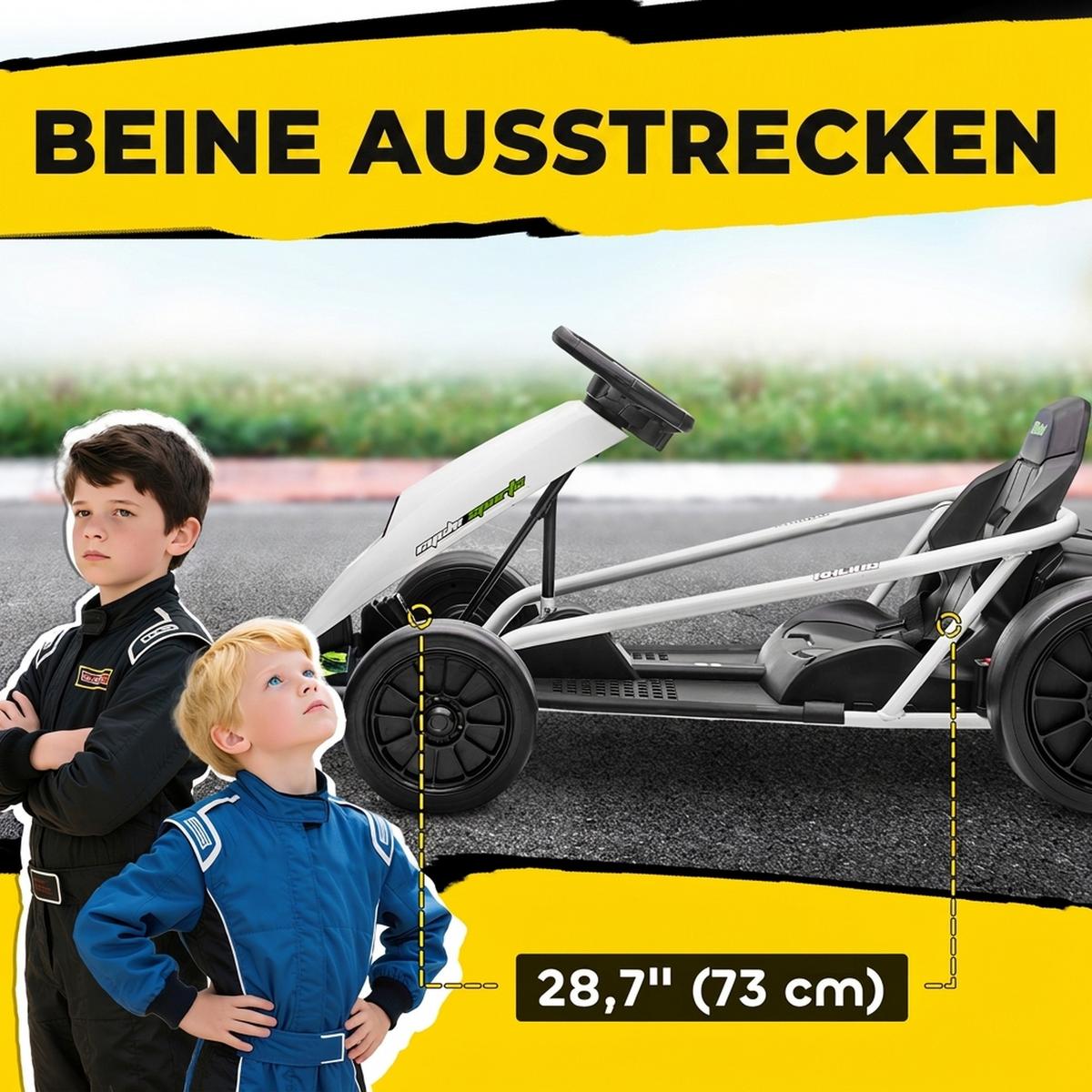 ELEKTRO-GO-KART Kunststoff Metall Weiß - Weiß, Kunststoff (115/77/54cm) - HOMCOM