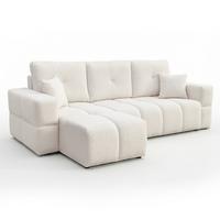 ECKSOFA Denise Mit Schlaffunktion - Creme, Holzwerkstoff/Textil (250/148cm) - Fun Möbel