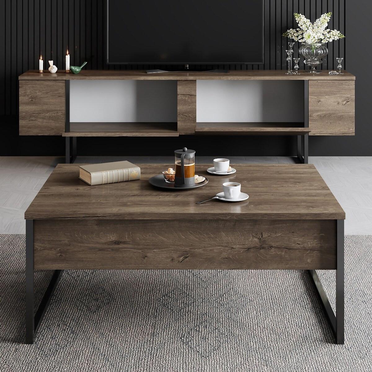 TV-MÖBEL mit 2 Klapptüren Luxe 180/30/50 cm - Braun, Holzwerkstoff (180/50/30cm) - Calicosy
