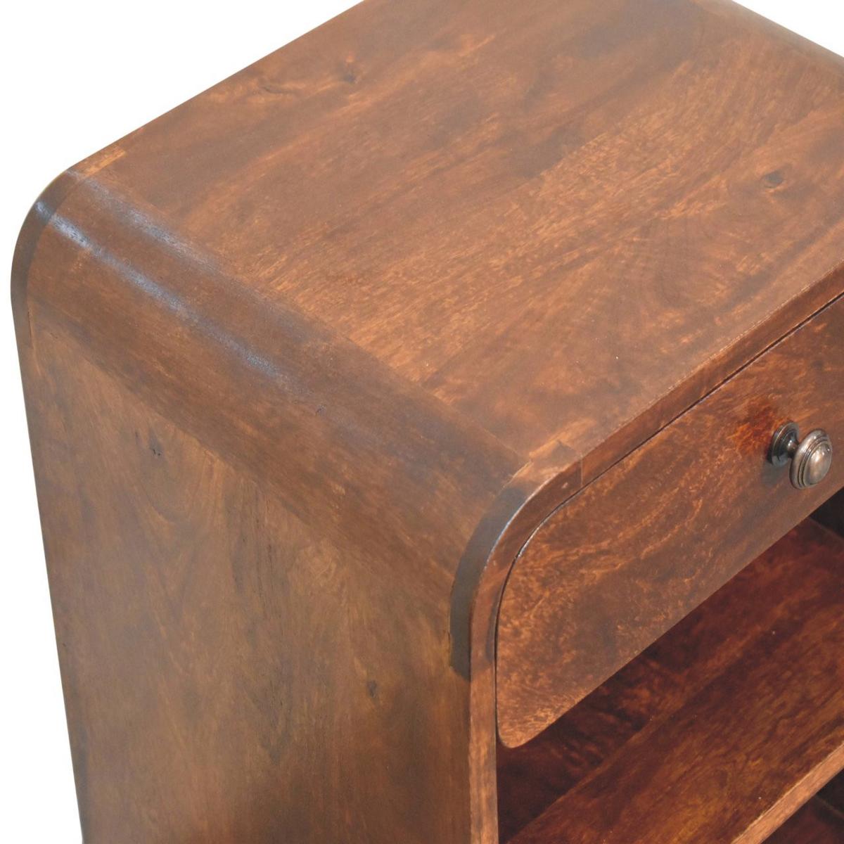 NACHTTISCH Kastanien-Finish, 1 Schublade, 2 Regale, Braun - Braun, Holz (35/60/45cm) - Artisan Furniture