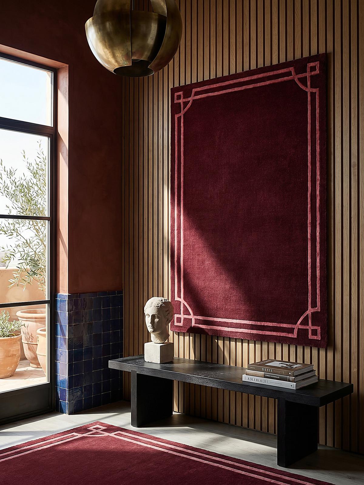 WOLLTEPPICH GLEN, mit Bordüre, Rot, 120 x 170 cm - Rot, Textil (170/120cm) - KADIMA DESIGN