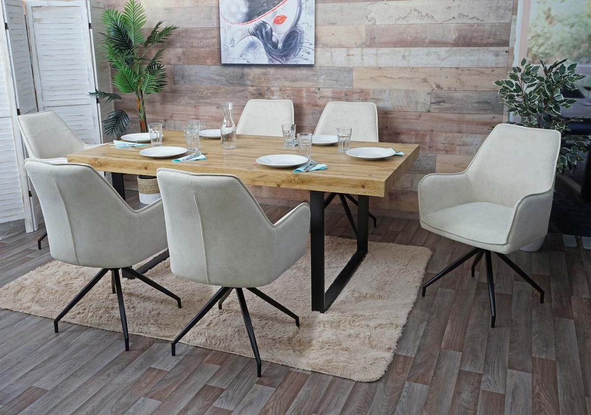 ESSZIMMERSTUHL Cremeweiß - Beige/Weiß, Textil (59/91/60cm) - MCW