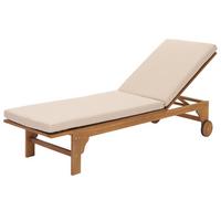SONNENLIEGE Beige - Beige, Holz (66/110/200cm) - MCW