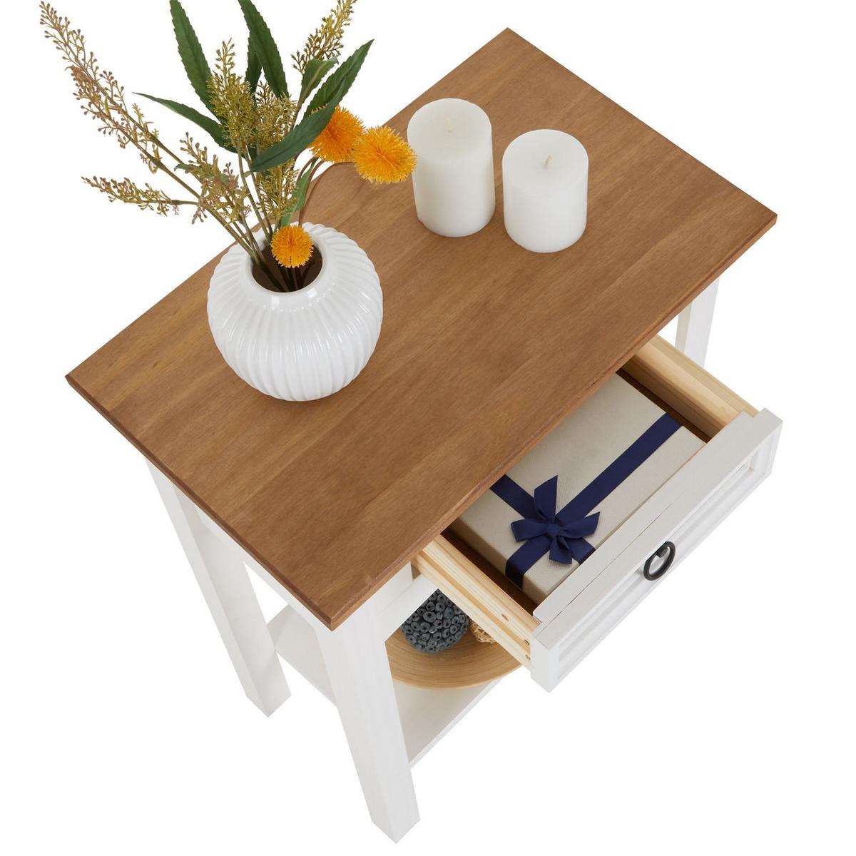 KONSOLENTISCH CAMPO weiß/braun - Weiß/Braun, Holz (32/53/73cm) - CARO-Möbel