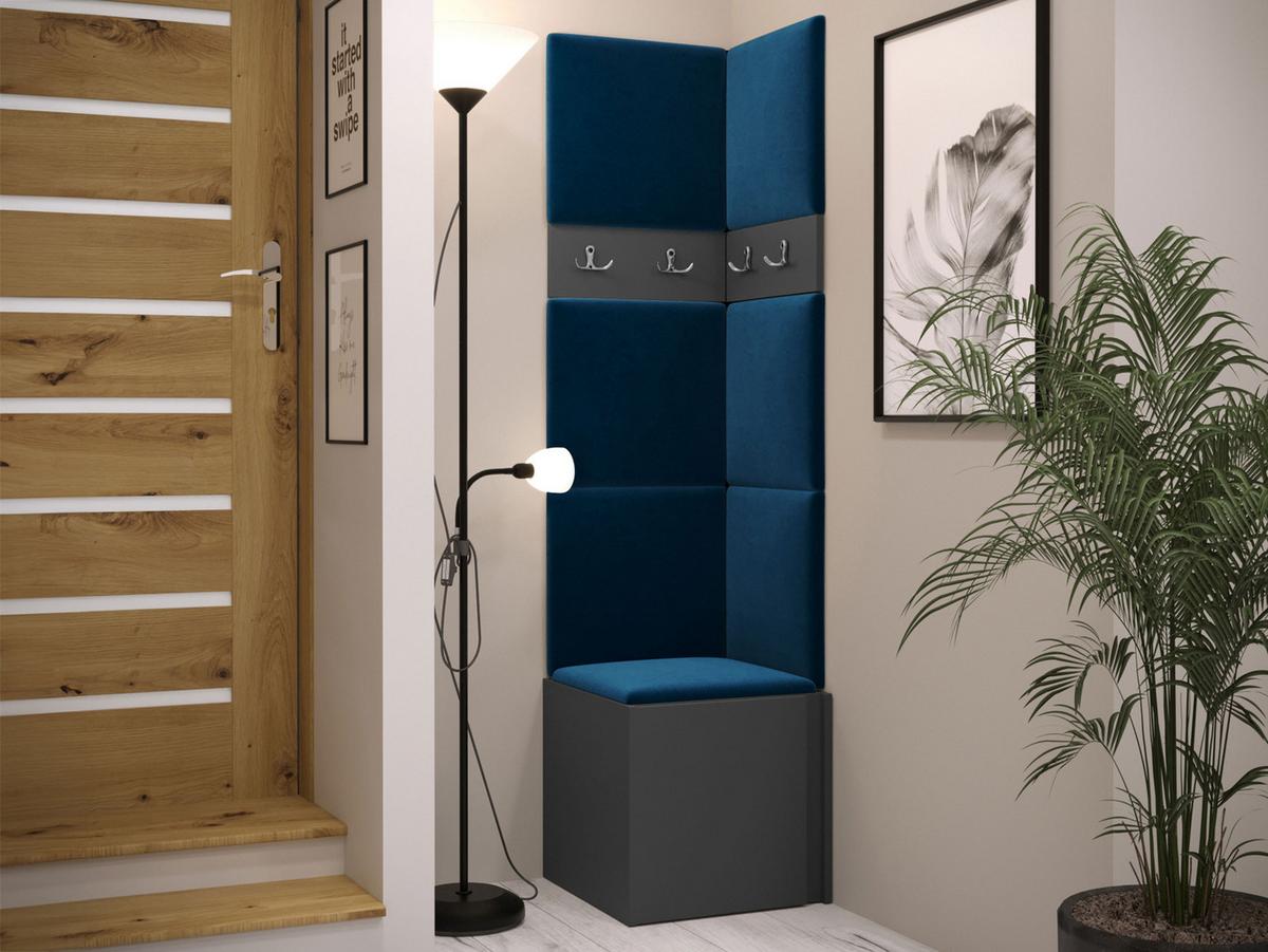 GARDEROBEN-SET Orion XXI - Blau/Graphitfarben, Holzwerkstoff/Kunststoff (42/186/46cm) - MIRJAN24