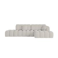 ECKSOFA mit Schlaffunktion Ottomane RECHTS OLEA-L2 321x164x75 Hellgrau Tissu - Silberfarben/Schwarz, Holzwerkstoff/Kunststoff (164/321cm) - ALTDECOR