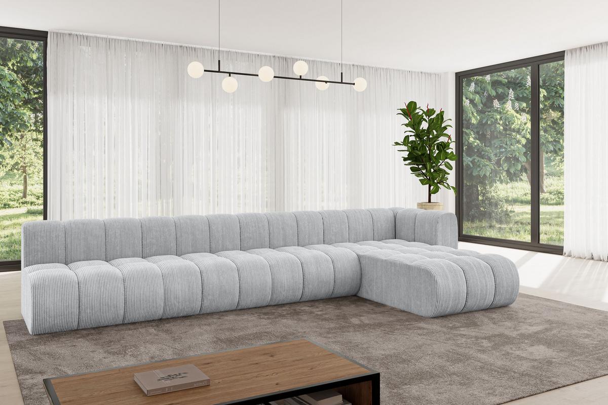 ECKSOFA modulares Sofa Darnel-L3 - 387x177x70 cm Grau - Grau, Holzwerkstoff/Textil (387/177cm) - ALTDECOR