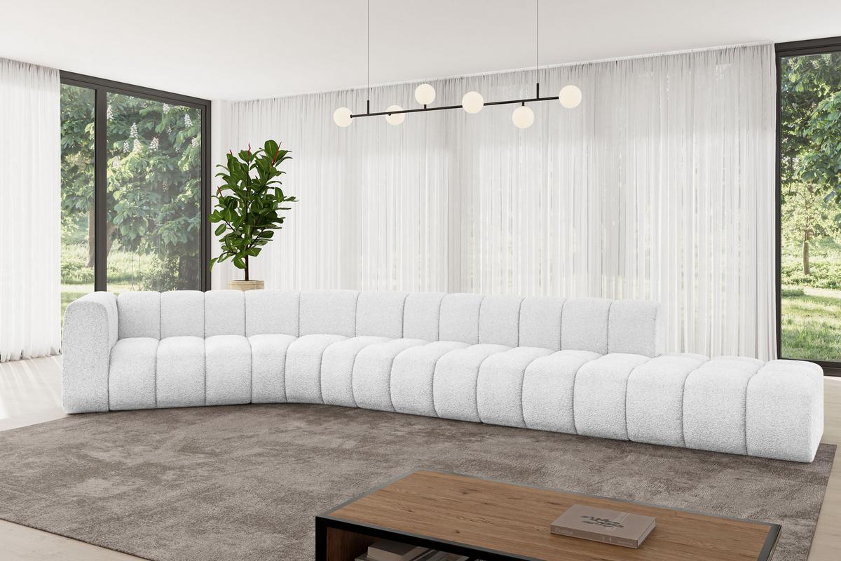 ECKSOFA modulares Sofa Tilmo-L2 - 490x194x70 cm Weiß - Weiß, Holzwerkstoff/Textil (490/194cm) - ALTDECOR