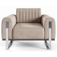 SESSEL Parissa 106 cm - Ecru/Silberfarben, Holz/Metall (106/79/92cm) - Selsey