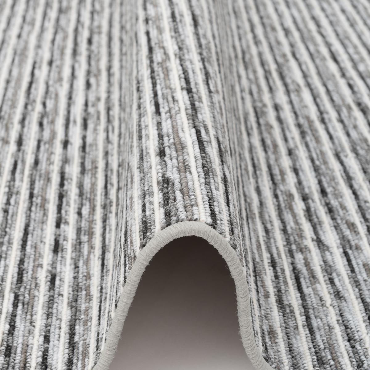 STREIFENBERBER TEPPICH MARTA - Grau, Textil (160/240cm) - Snapstyle