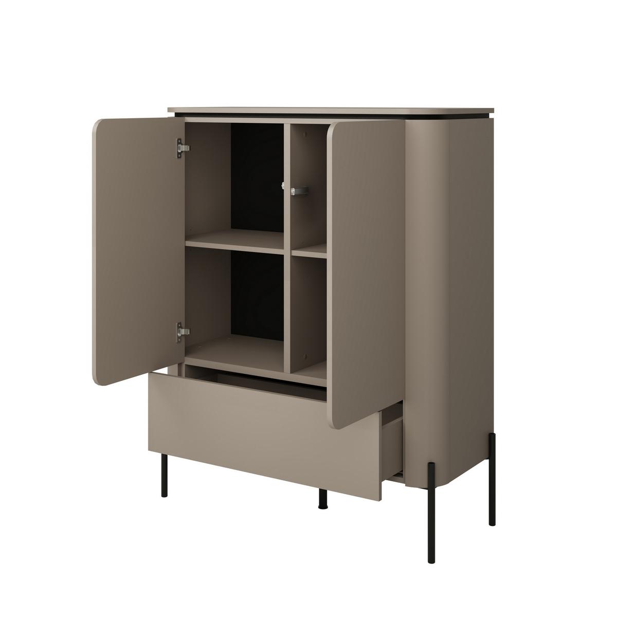 SIDEBOARD BELTA 98x39,5x123,2 cm mit 1 Schubladen und 2 Türen Congo - Beige, Holzwerkstoff (98/123.2/39.5cm) - MASSENO