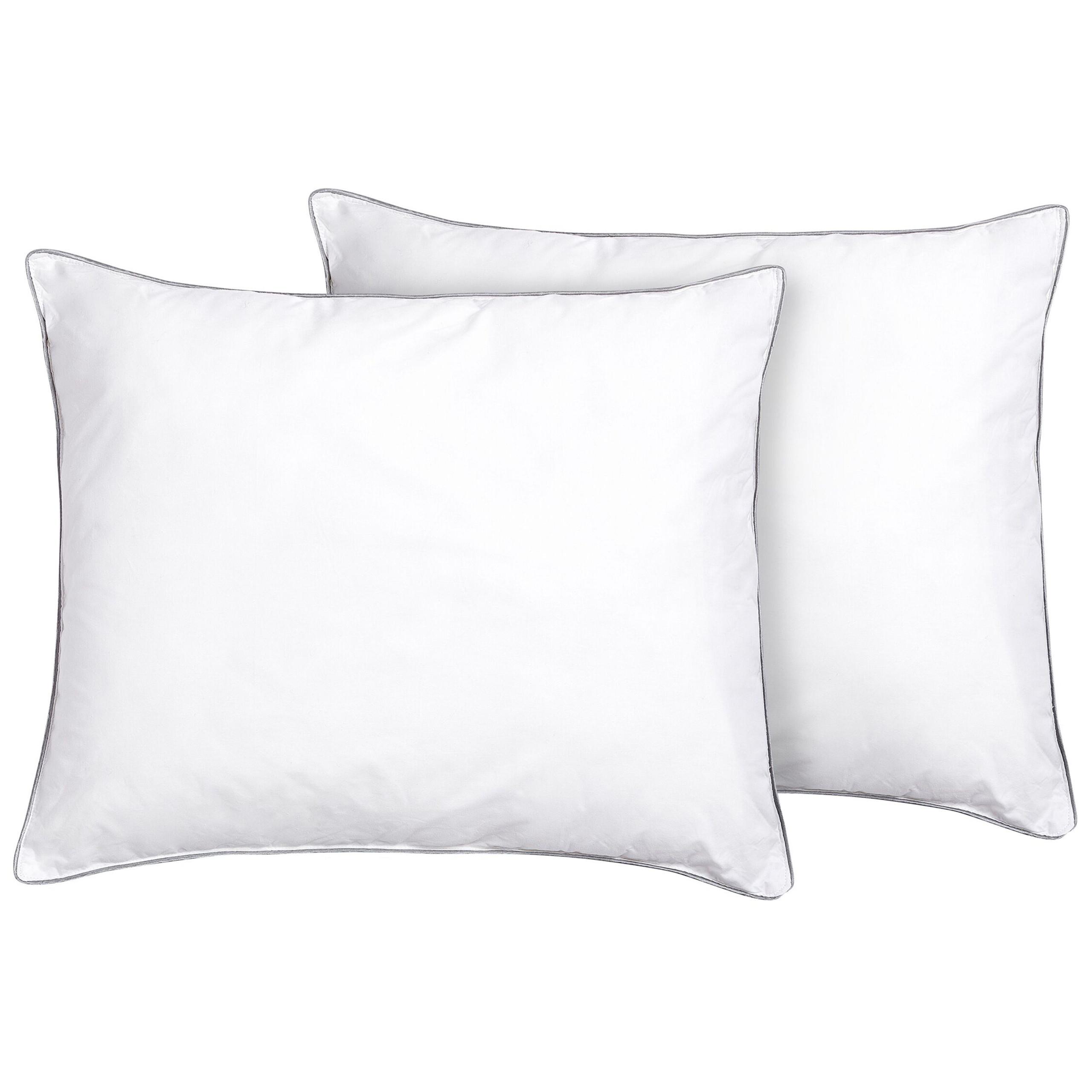 KISSEN 2er-Set Weiß 50/60 cm Pelister - Weiß, Naturmaterialien (60/50cm) - Beliani