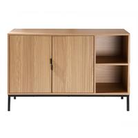 SIDEBOARD mit 2 türen und 2 offenen fächern in holzrillenoptik tara 40/72/110 cm - Eschefarben, Holzwerkstoff (110/72/46cm) - Calicosy